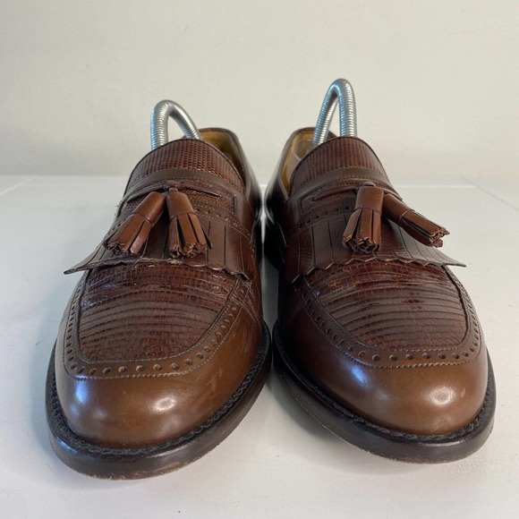 Mezlan Mens Genuine Lizard Handmade brown Kilties Tassel Shoes 8 main image 12